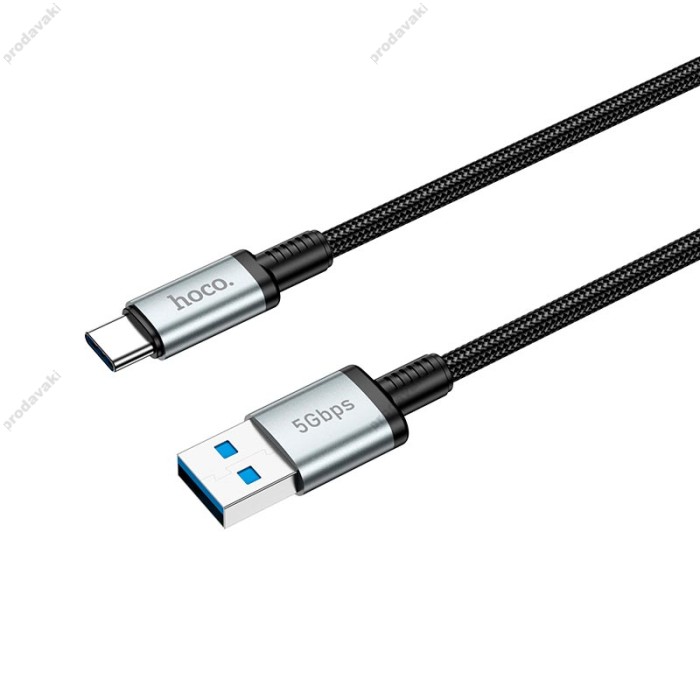 Кабель HOCO US10 excellent speed cable USB to Type-C USB 3.0 0.5m 3A 5Gbps Black