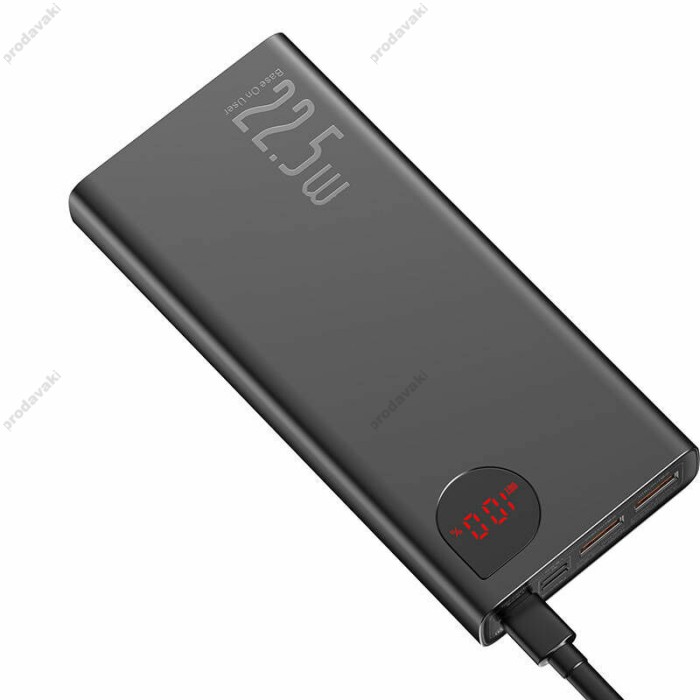 Повербанк портативний акумулятор Power bank Baseus Adaman Metal Digital Display 22.5W 20000 mAh Black PPAD070101