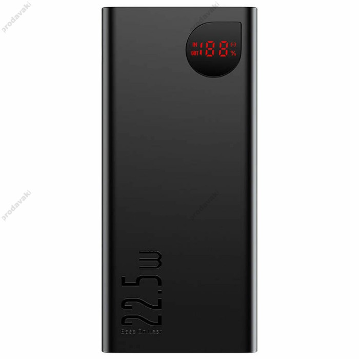 Повербанк портативний акумулятор Power bank Baseus Adaman Metal Digital Display 22.5W 20000 mAh Black PPAD070101