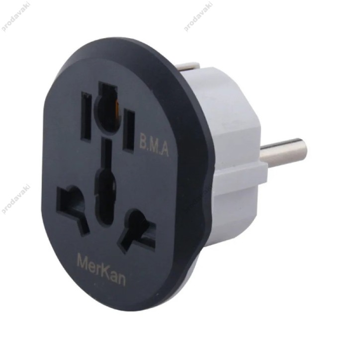 Мережевий адаптер Merkan Unimpeded universal conversion plug (EU) 16А Grey-White