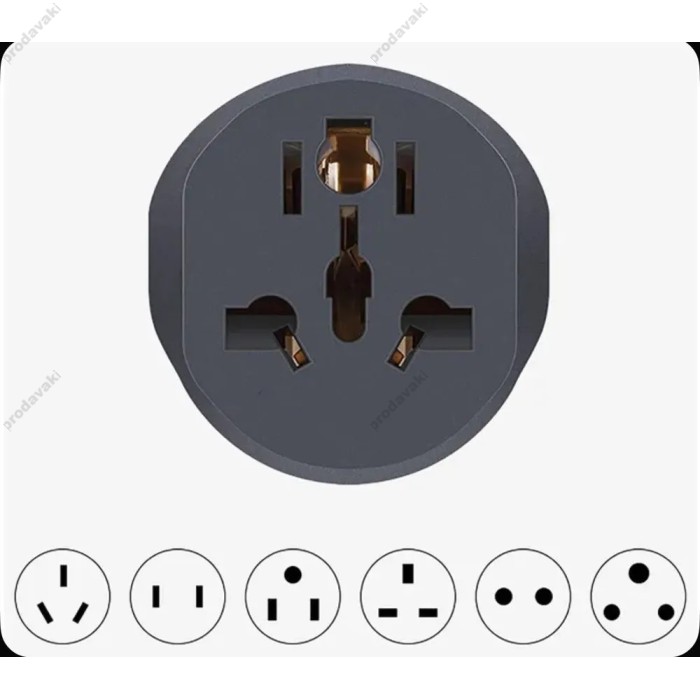 Мережевий адаптер Merkan Unimpeded universal conversion plug (EU) 16А Grey-White