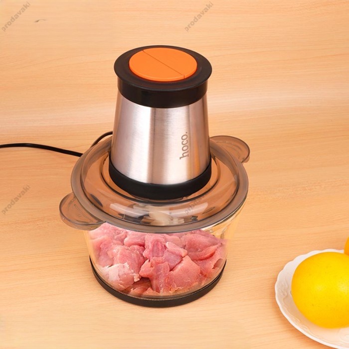 Електричний подрібнювач HOCO HA05A Kitchen electric meat grinder 2L Silver