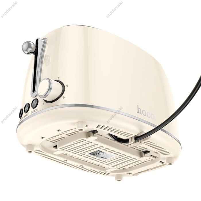 Тостер Hoco HE50 Retro toaster 850W 38mm slot Milky white