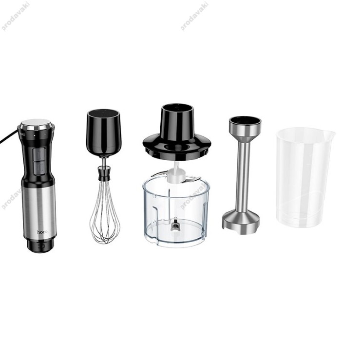Ручний блендер HOCO HE30 4-in-1 handheld blender 500W 3 Mode 4 gear Silver