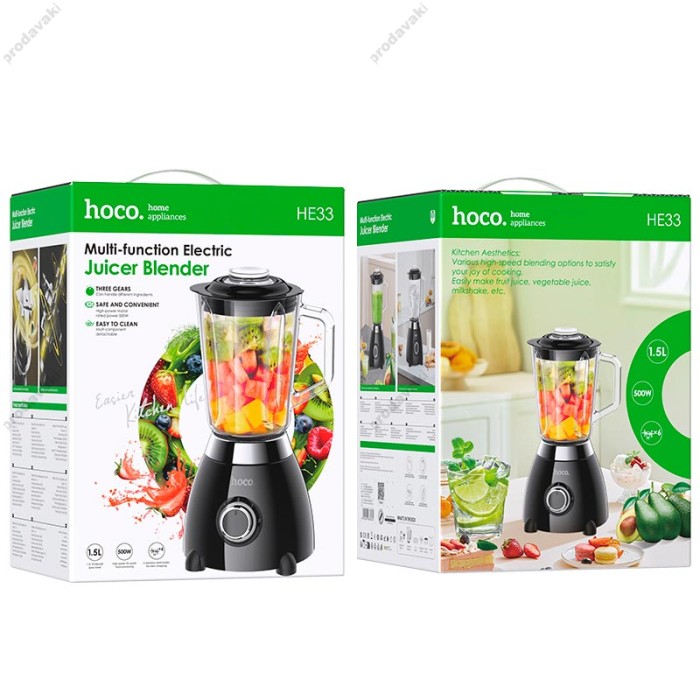 Блендер Hoco HE33 electric retro juicer blender 500W 1.5L Black