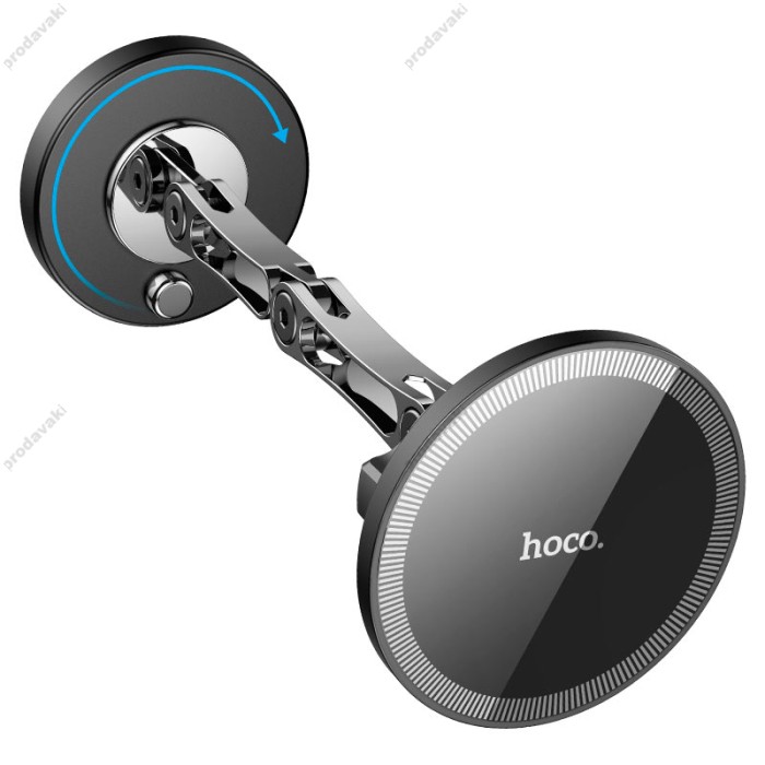 Автомобільний тримач Hoco H50 Jacques metal ring magnetic car holder Black Grey