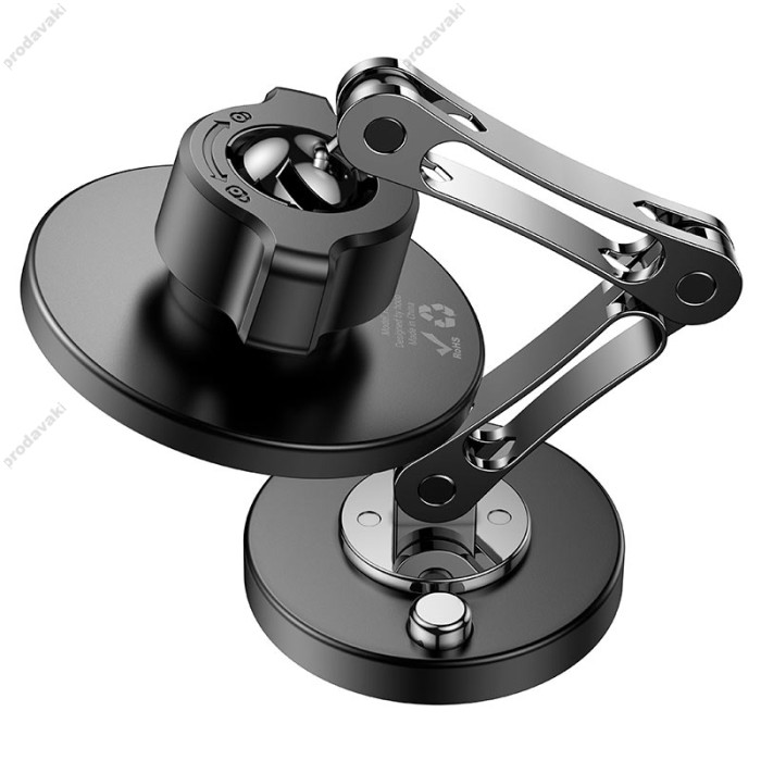 Автомобільний тримач Hoco H50 Jacques metal ring magnetic car holder Black Grey