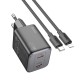 Мережевий зарядний пристрійHoco N42 Elogiado dual-port charger Lightning cable 45W Black