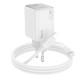 Мережевий зарядний пристрій Hoco N42 Elogiado dual-port charger Lightning cable 45W White