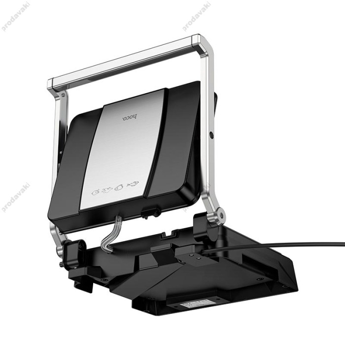 Електрогриль HOCO HE40 Dual heating smokeless non-stick electric frying pan 1800W 5 mode temp Silver