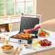 Електрогриль HOCO HE40 Dual heating smokeless non-stick electric frying pan 1800W 5 mode temp Silver