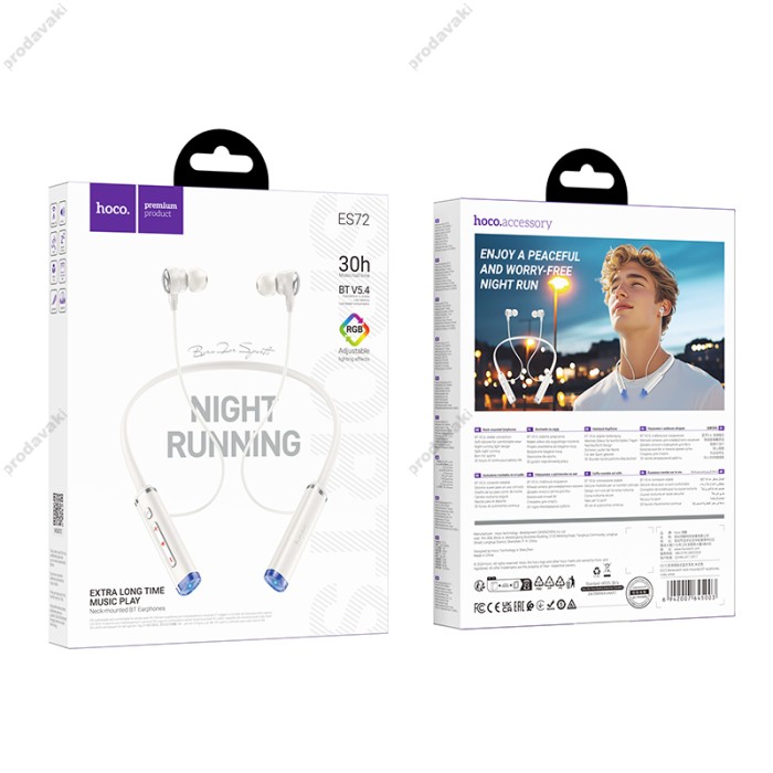 Бездротові Bluetooth навушники Hoco ES72 Benevolent Neck-Mounted Neckband BT 5.4 Milky White
