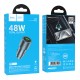 Автомобільний зарядний пристрій HOCO Z60 Bloom PD30W+QC3.0 48W Metal Grey