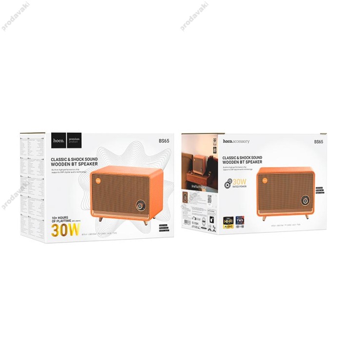Портативна колонка Bluetooth HOCO BS65 Pearl sound retro desktop speaker 30W Orange