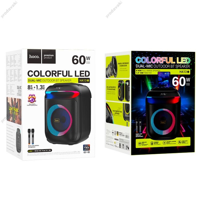 Портативна колонка Bluetooth HOCO HA13 Ramon outdoor з двома мікрофонами BT5.4 60W Black