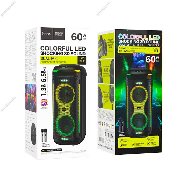 Портативна колонка Bluetooth HOCO HA13 Pro Ramon outdoor 2 мікрофони 60W Black