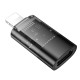 Перехідник HOCO UA36A iP Lightning male to c female OTG transparent adapter 480Mbps 2A Black