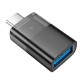 Перехідник HOCO UA36B Type-C male to USB female OTG transparent adapter 480Mbps 3A Black