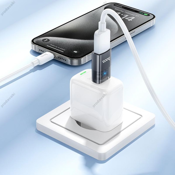 Перехідник HOCO UA36B Type-C male to USB female OTG transparent adapter 480Mbps 3A Black