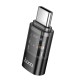Перехідник HOCO UA36D Type-C male to iP Lightning female transparent adapter 480Mbps 3A Black