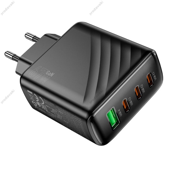 Мережевий зарядний пристрій HOCO CS27A Supply charger 67W Black