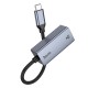 Мережевий адаптер Hoco UA37 ethernet adapter Type-C to RJ45 1000 Mbps 0.12m Grey