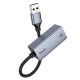Мережевий адаптер Hoco UA37 ethernet adapter USB to RJ45 1000 Mbps 0.12m Grey