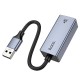 Мережевий адаптер Hoco UA37 ethernet adapter USB to RJ45 1000 Mbps 0.12m Grey