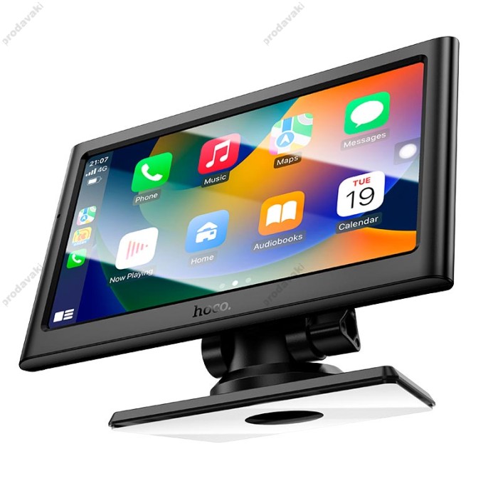 Монітор для авто HOCO HU2 Imogen Car wireless portable screen Car Play Android Auto 7" 1024x600  Black