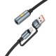 Кабель комбо HOCO UA38B USB / Type-C to cigarette Lighter adapter cable 0.3M Black