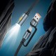 Кабель комбо HOCO UA38C USB / Type-C to LED light adapter cable 0.3M Black