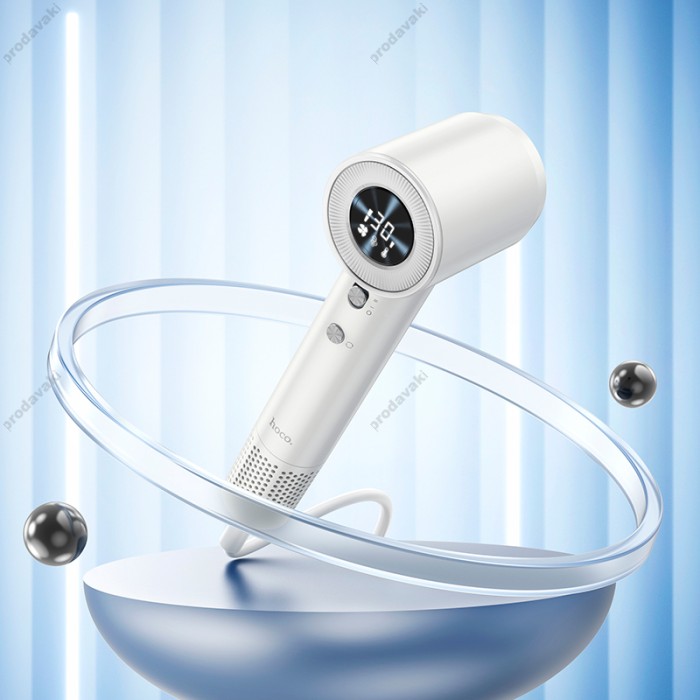 Фен Hoco HP10 high-speed negative ion hair dryer with digital display White