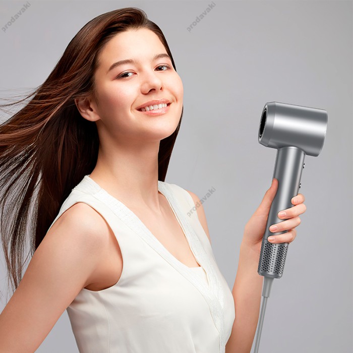Фен Hoco HP10 high-speed negative ion hair dryer with digital display Grey