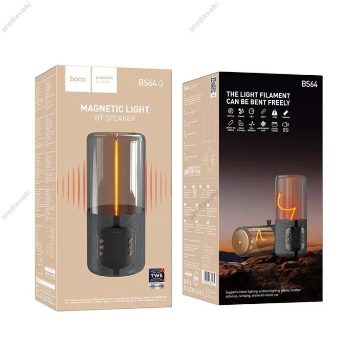Портативна колонка Bluetooth HOCO BS64 Wireless Sports Magnetic Light 5W Black