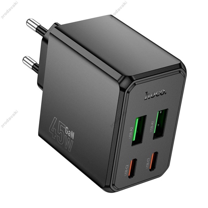 Мережевий зарядний пристрій HOCO CS18A Ocean charger 45W Black
