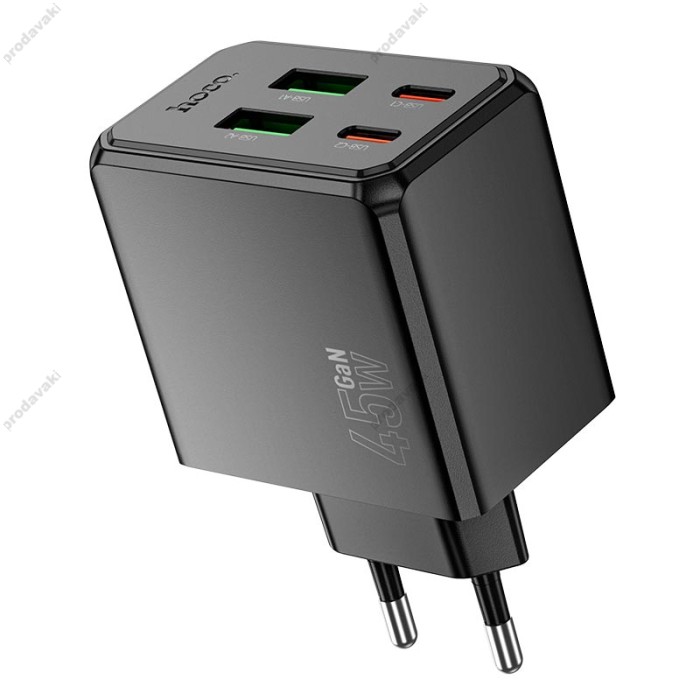 Мережевий зарядний пристрій HOCO CS18A Ocean charger 45W Black