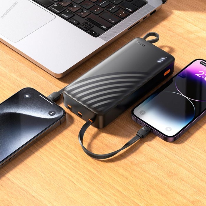 Повербанк портативний акумулятор Power bank Hoco J146A Night tide 20000 mAh Black