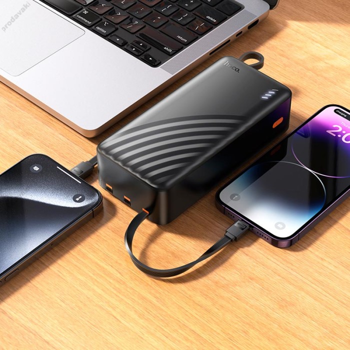 Повербанк портативний акумулятор Power bank Hoco J146B Night tide 30000 mAh Black