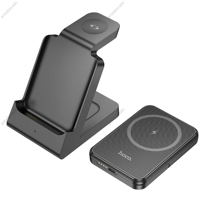 Повербанк портативний акумулятор Power bank Hoco J149 Victory MagSafe магнітний 3in1 20W 5000 mAh Black