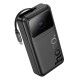 Повербанк портативний акумулятор Power bank Hoco Q41 Bright telescopic cable 22.5W 20000 mAh Black
