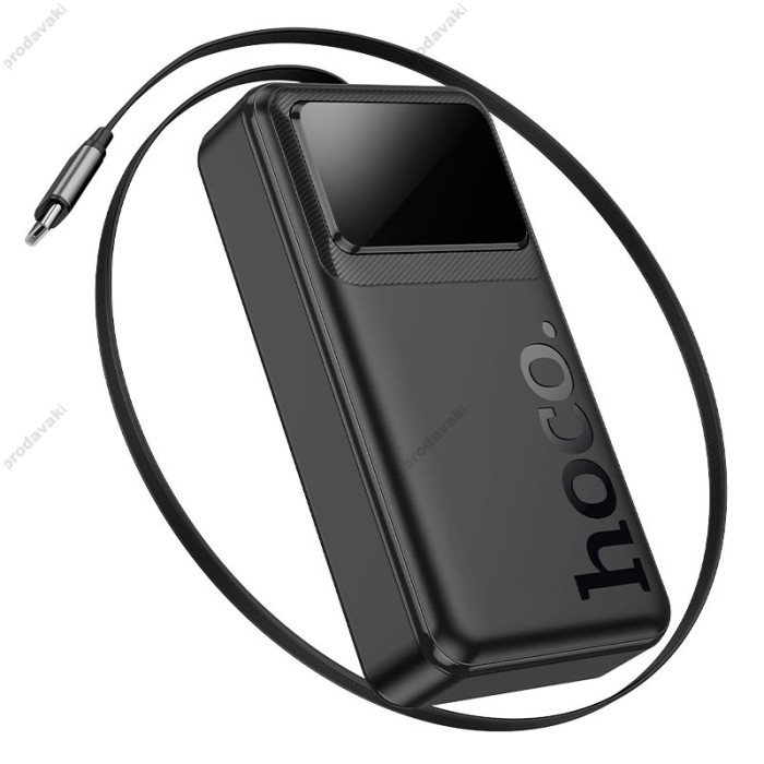 Повербанк портативний акумулятор Power bank Hoco Q41 Bright telescopic cable 22.5W 20000 mAh Black