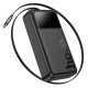 Повербанк портативний акумулятор Power bank Hoco Q41 Bright telescopic cable 22.5W 20000 mAh Black
