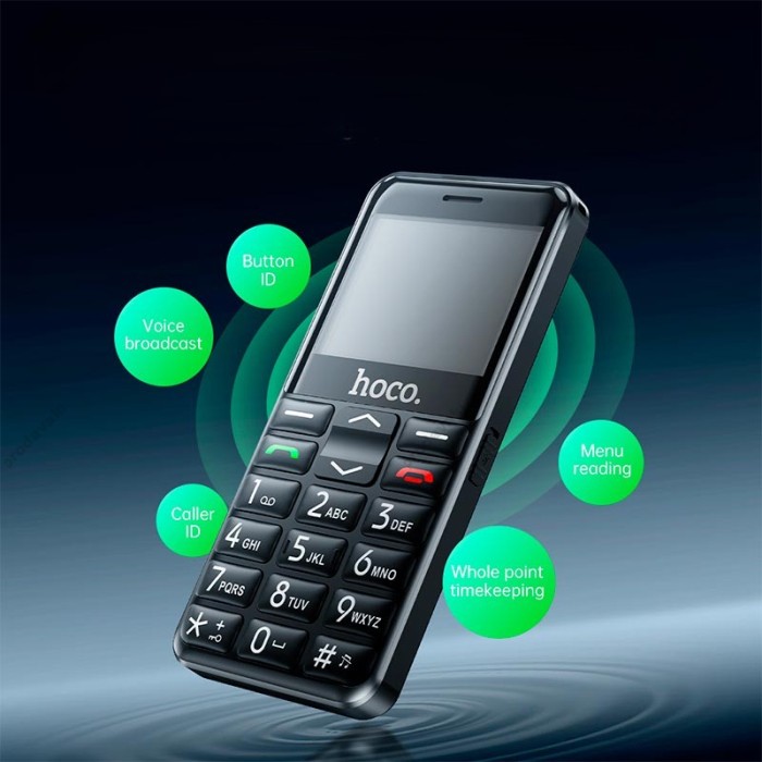 Мобільний телефон HOCO 1385 Dual SIM easy Mobile Phone with Camera and Assistance Button Black