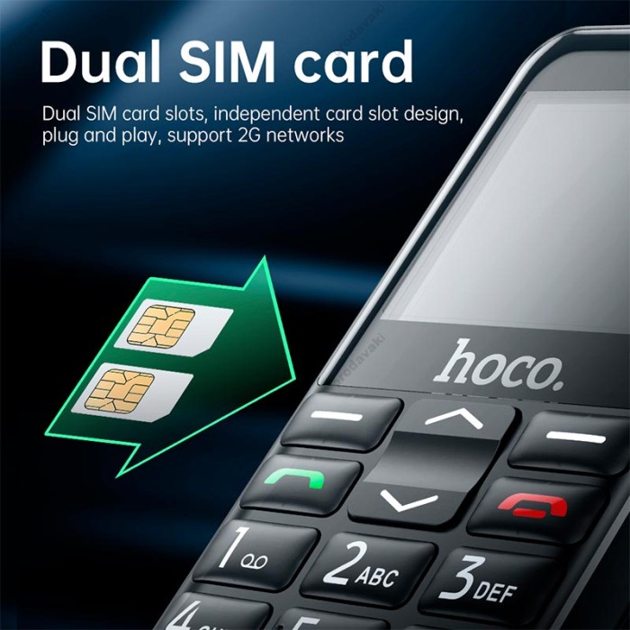 Мобільний телефон HOCO 1385 Dual SIM easy Mobile Phone with Camera and Assistance Button Black