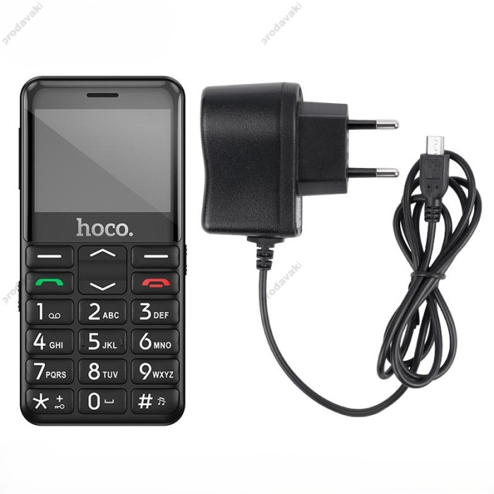 Мобільний телефон HOCO 1385 Dual SIM easy Mobile Phone with Camera and Assistance Button Black