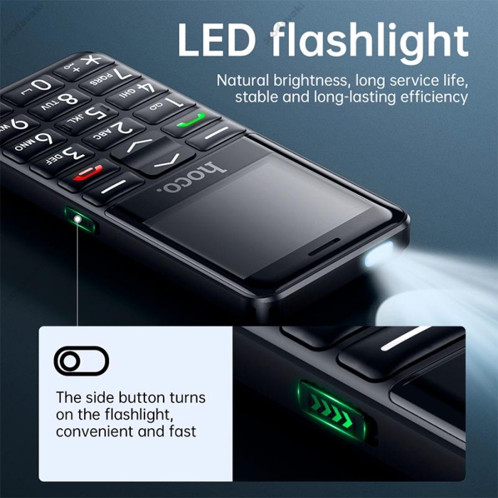 Мобільний телефон HOCO 1385 Dual SIM easy Mobile Phone with Camera and Assistance Button Black