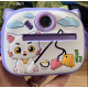 Дитячий фотоапарат моментального друку Print Camera AM-300 Cat Purple