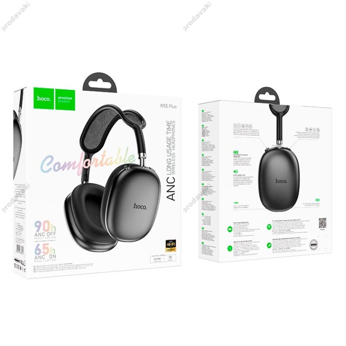 Бездротові Bluetooth навушники Hoco W55 Plus Happiness ANC noise reduction BT headphones Grey