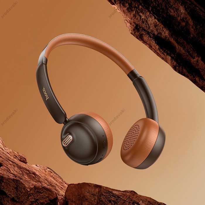 Бездротові Bluetooth навушники Hoco W62 Verso retro headphones BT 5.4 Brown