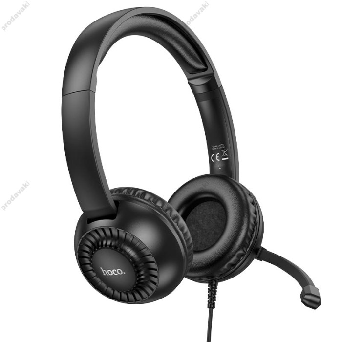 Дротові навушники HOCO W112 Pure headphones Omnidirectional microphone Black